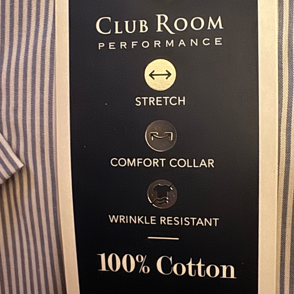 Men’s Short Sleeve Cotton Club Room Performance Button Down Small NWT - Picture 2 of 5